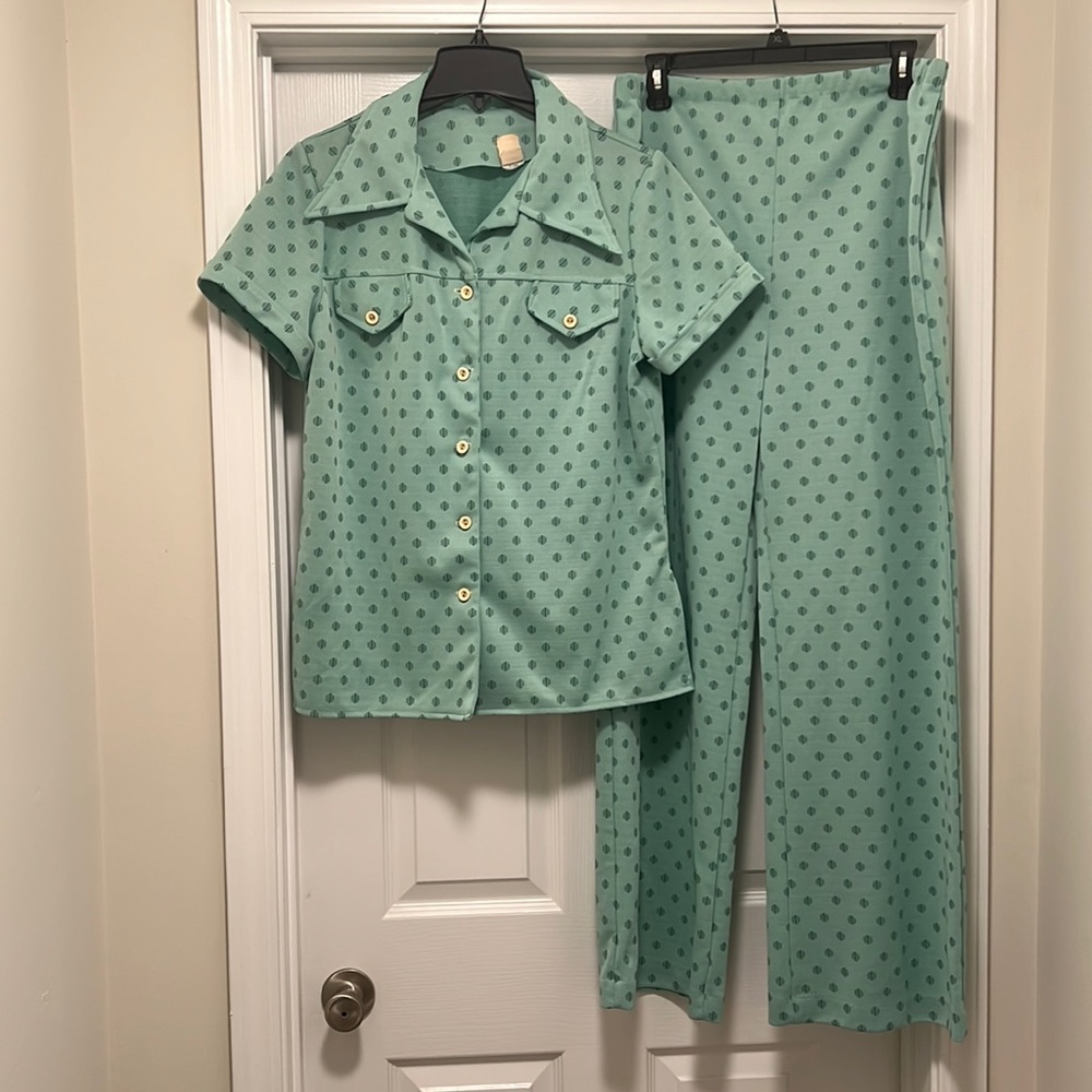 Vintage Mint Green Pant Suit